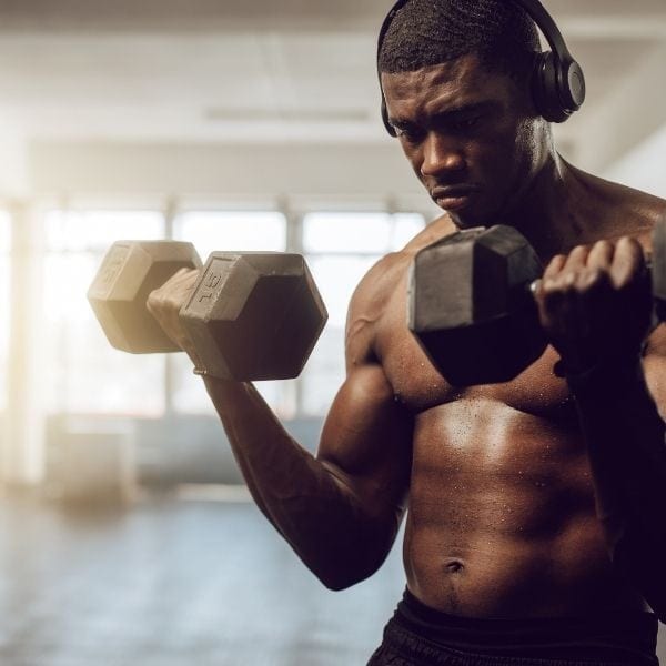 Man lifting weights