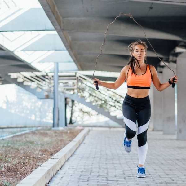 Woman jumping rope